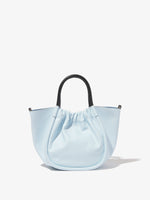 Back image of Small Ruched Crossbody Tote in PALE BLUE