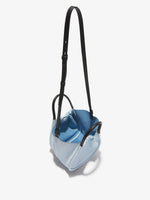 Interior image of Small Ruched Crossbody Tote in PALE BLUE