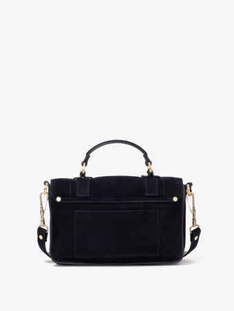 Proenza Schouler back image of PS1 Tiny Bag In Soft Suede in black