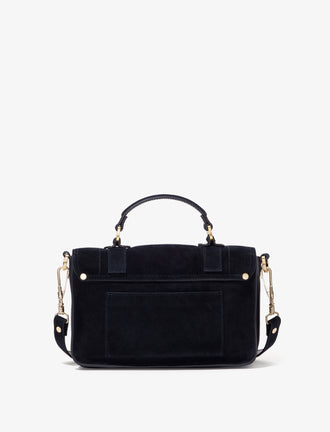 Proenza Schouler back image of PS1 Tiny Bag In Soft Suede in black