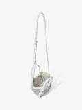 Aerial image of Extra Small Ruched Tote in Perforated Leather in OPTIC WHITE