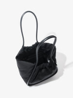 Aerial image of Large Ruched Tote In Puffy Nylon in BLACK