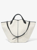 Front image of XL Chelsea Tote in Canvas in black/natural