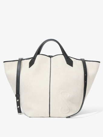 Front image of XL Chelsea Tote in Canvas in black/natural
