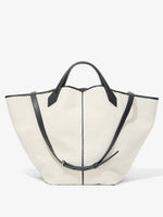 Back image of XL Chelsea Tote in Canvas in black/natural