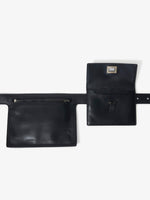 Front image of Zip Belt Bag in Black with strap