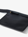 Side image of Zip Belt Bag in Black with strap