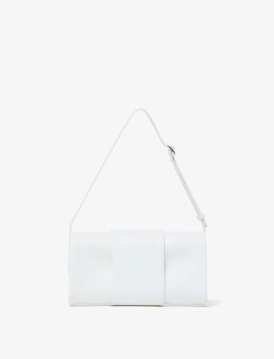 Back image of Flip Shoulder Bag in Optic White with strap
