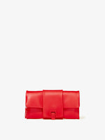 Front image Flip Shoulder Bag in Red with strap down
