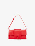 Front image of Flip Shoulder Bag with strap in red