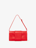 Back image of Flip Shoulder Bag with strap in red