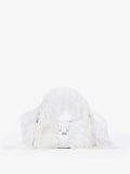 Front image of Park Shoulder Bag In Optic White Nylon With Feathers