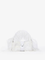 Front image of Park Shoulder Bag In Optic White Nylon With Feathers
