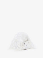 Side image of Park Shoulder Bag In Optic White Nylon With Feathers