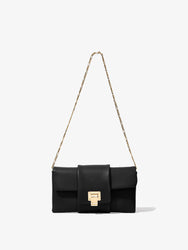 Front image of Flip Shoulder Chain Clutch in BLACK