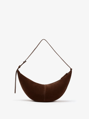 Back image of Slide Bag in Soft Suede in Chocolate