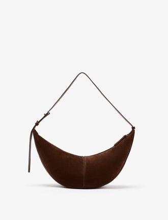 Back image of Slide Bag in Soft Suede in Chocolate