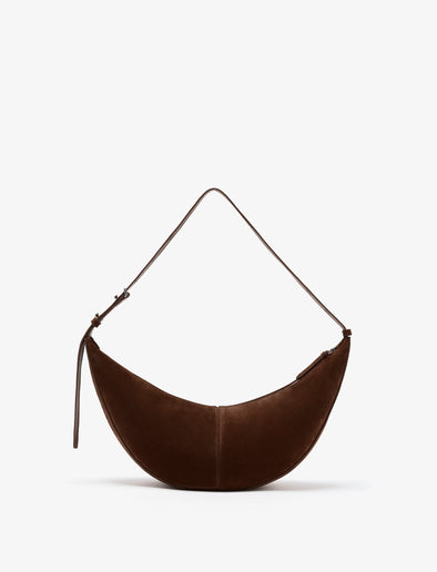 Back image of Slide Bag in Soft Suede in Chocolate