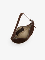 Aerial image of Slide Bag in Soft Suede in Chocolate