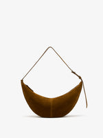 Front image of Slide Bag in Soft Suede in Fern