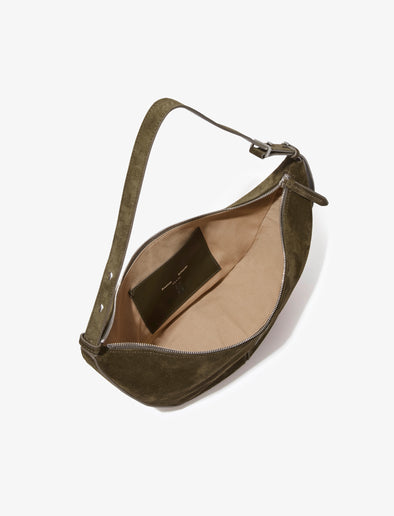 Aerial image of Slide Bag in Soft Suede in OLIVE