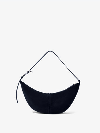 Proenza Schouler Back image of Slide Bag in Soft Suede in Dark Navy