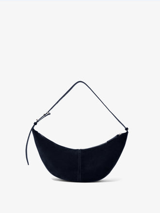 Proenza Schouler Back image of Slide Bag in Soft Suede in Dark Navy