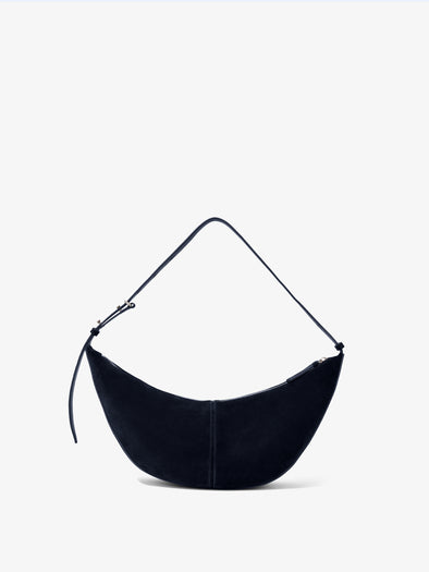 Proenza Schouler Back image of Slide Bag in Soft Suede in Dark Navy