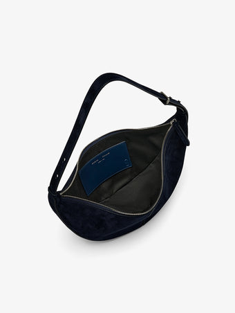 Proenza Schouler Aerial image of Slide Bag in Soft Suede in Dark Navy