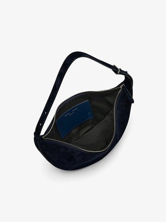 Proenza Schouler Aerial image of Slide Bag in Soft Suede in Dark Navy