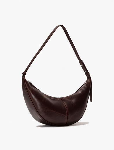 Proenza Schouler Side image of Slide Bag in Pull Up Calf in Dark Brown