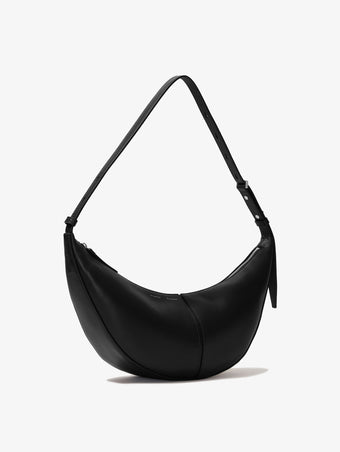 3/4 front image of Slide Bag in Smooth Nappa in BLACK