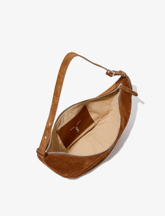 Aerial image of Slide Bag in Soft Suede in SADDLE