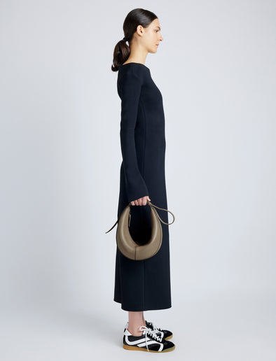 Proenza Schouler image of model wearing Slide Bag in LIGHT TAUPE