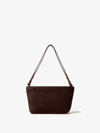 Front image of Bond Bag in Suede in Chocolate