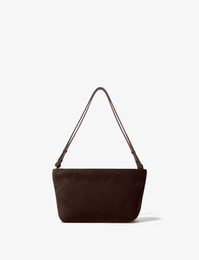 Front image of Bond Bag in Suede in Chocolate