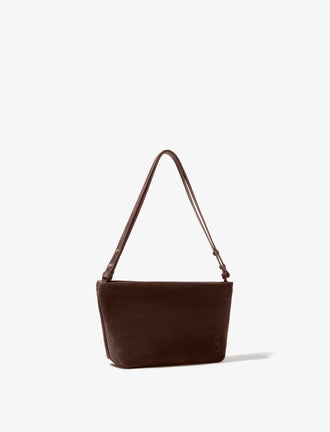 Side image of Bond Bag in Suede in Chocolate