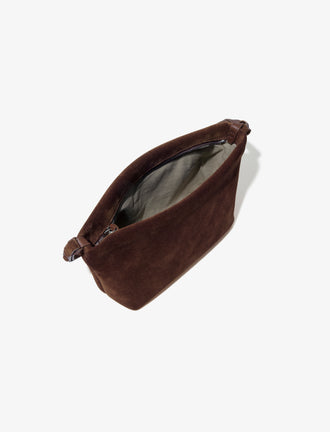 Aerial image of Bond Bag in Suede in Chocolate