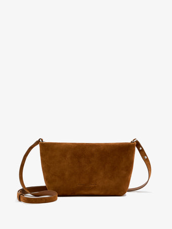 Front image of Bond Bag in Suede in saddle