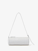 Front image of Silo Bag in Ostrich Embossed Calf in CREAM