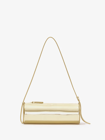 Front image of Silo Bag in Soft Mirrored Fabric in LIGHT GOLD