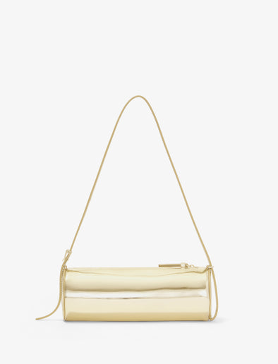 Back image of Silo Bag in Soft Mirrored Fabric in LIGHT GOLD