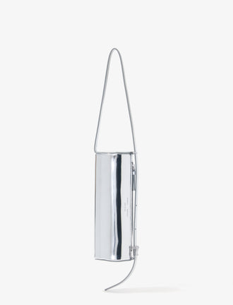 Front vertical image of Silo Bag in Soft Mirrored Fabric in SILVER