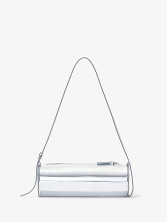 Back image of Silo Bag in Soft Mirrored Fabric in SILVER