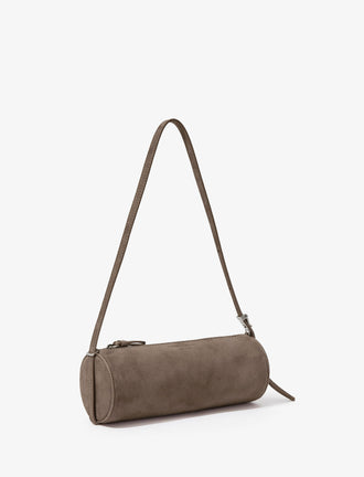 Side image of Silo Bag in Kid Suede in TAUPE