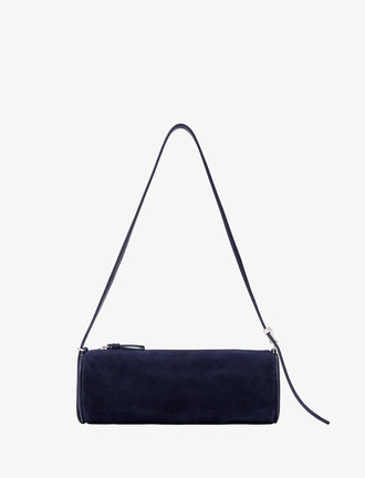 Front image of Silo Bag in Kid Suede in DEEP NAVY