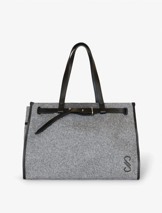 Proenza Schouler Front Still Life image of Belted Tote in Felt in SLATE