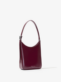 Side image of Slope Shoulder Bag In Soft Spazzolato in DARK RED