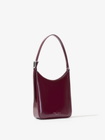 Side image of Slope Shoulder Bag In Soft Spazzolato in DARK RED