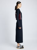 Image of model wearing Slope Shoulder Bag In Soft Spazzolato in DARK RED